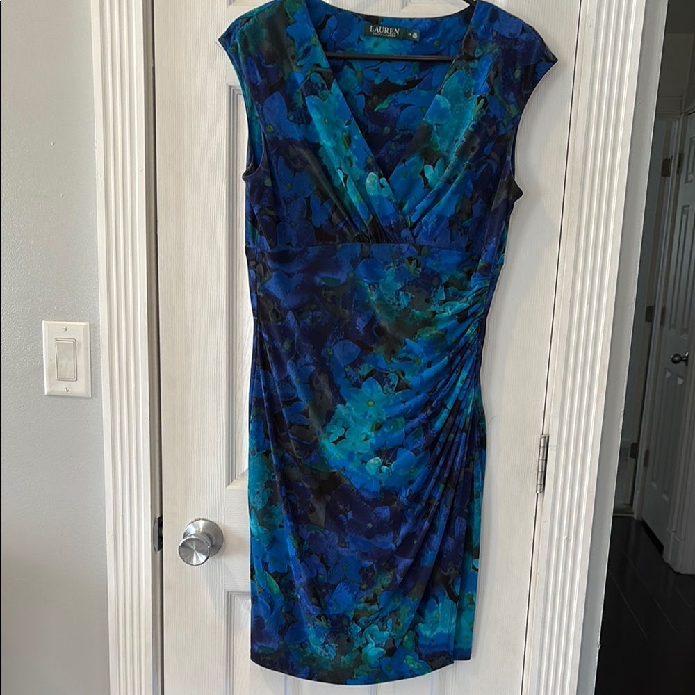 Lauren Ralph Lauren Blue and Green Pattern Women's Dress